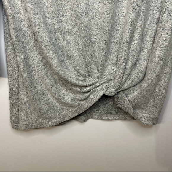 *NWT* Market & Spruce Denver Front Twist Brushed Gray Knit Top, Sz S, 3/4 Sleeve - Picture 4 of 7